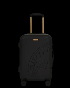 REALITY CHECK SHARKNAUTICS HARDSHELL CARRY-ON JETBLACK LUGGAGE (GOLD HARDWARE)