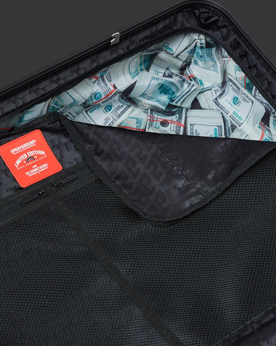 REALITY CHECK SHARKNAUTICS HARDSHELL FULL-SIZE JETBLACK LUGGAGE (GUNMETAL HARDWARE)