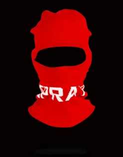 RED SPRAYGROUND LOGO SKI MASK