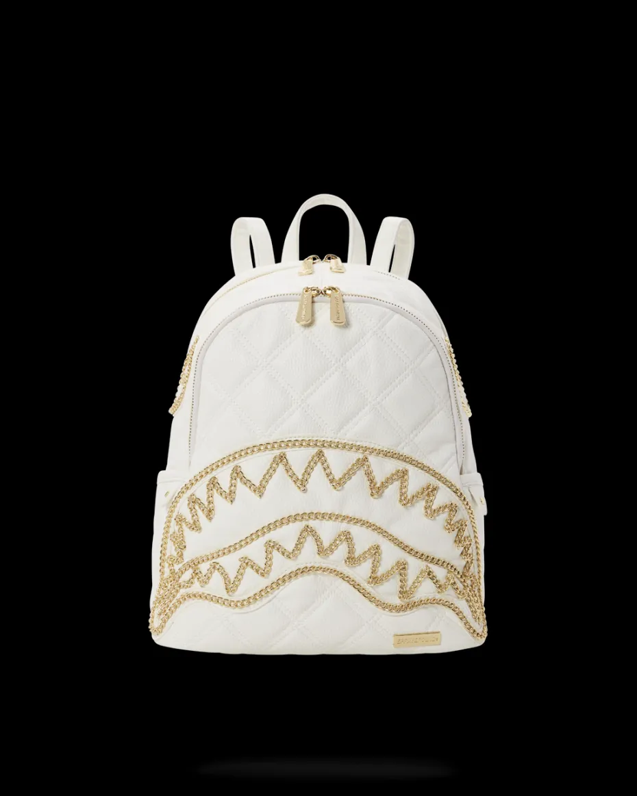 RIVIERA LE BLANC GOLD CHAIN SHARK SAVAGE BACKPACK