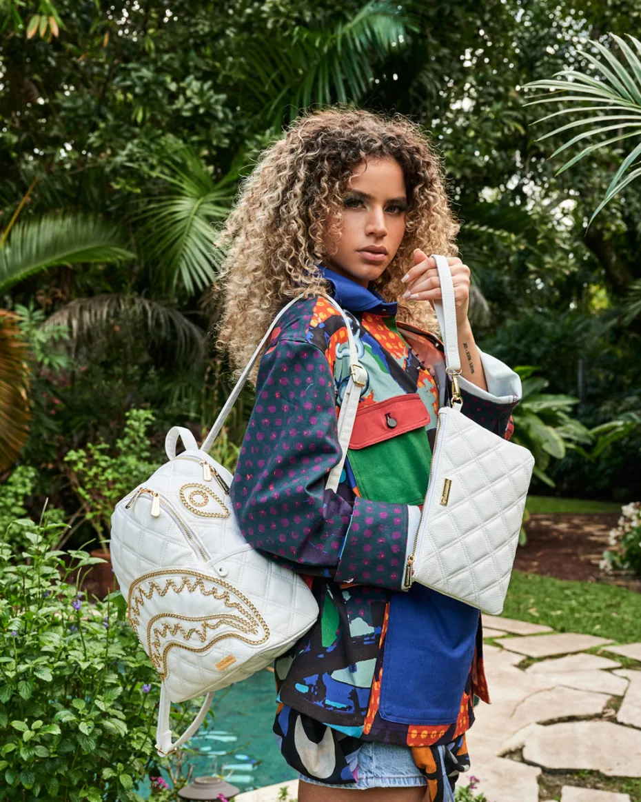 RIVIERA LE BLANC GOLD CHAIN SHARK SAVAGE BACKPACK
