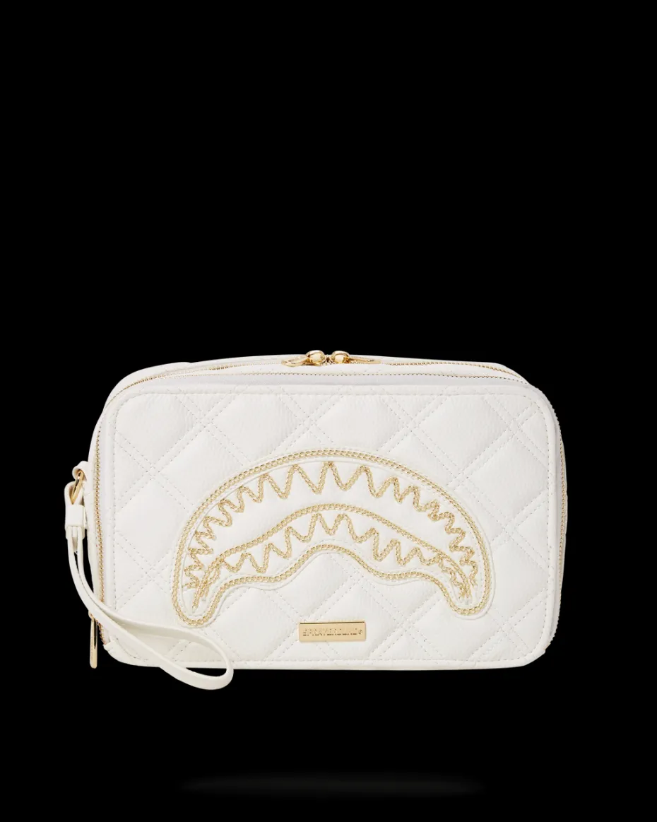 RIVIERA LE BLANC GOLD CHAIN SHARK TOILETRY BAG
