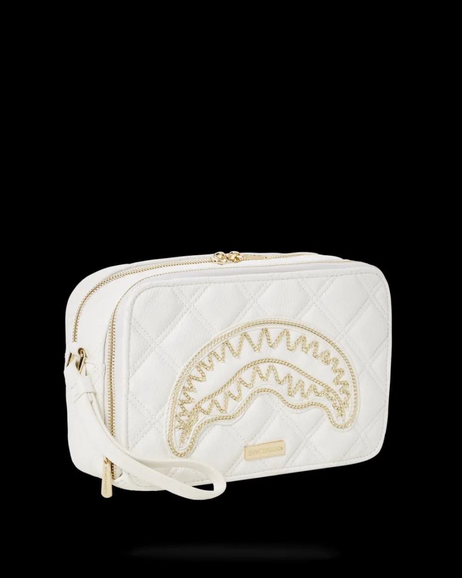 RIVIERA LE BLANC GOLD CHAIN SHARK TOILETRY BAG