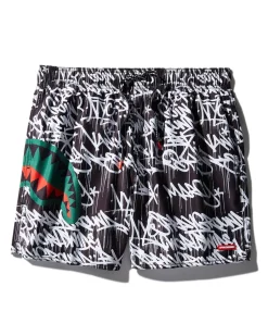 SCRIBBLE SHARK SHOTO SWIM TRUNKS