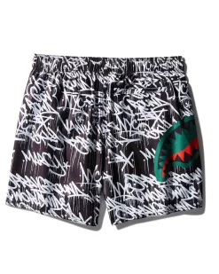 SCRIBBLE SHARK SHOTO SWIM TRUNKS