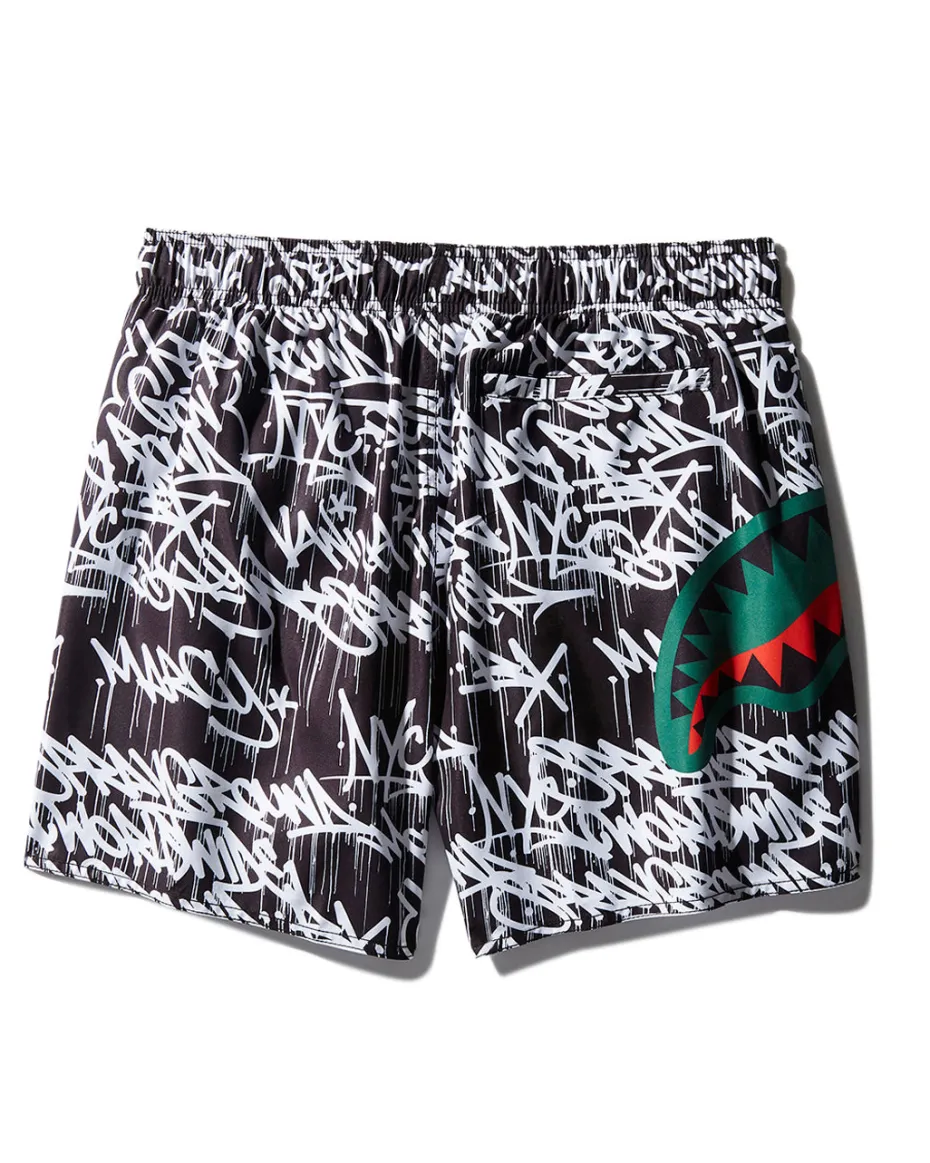 SCRIBBLE SHARK SHOTO SWIM TRUNKS