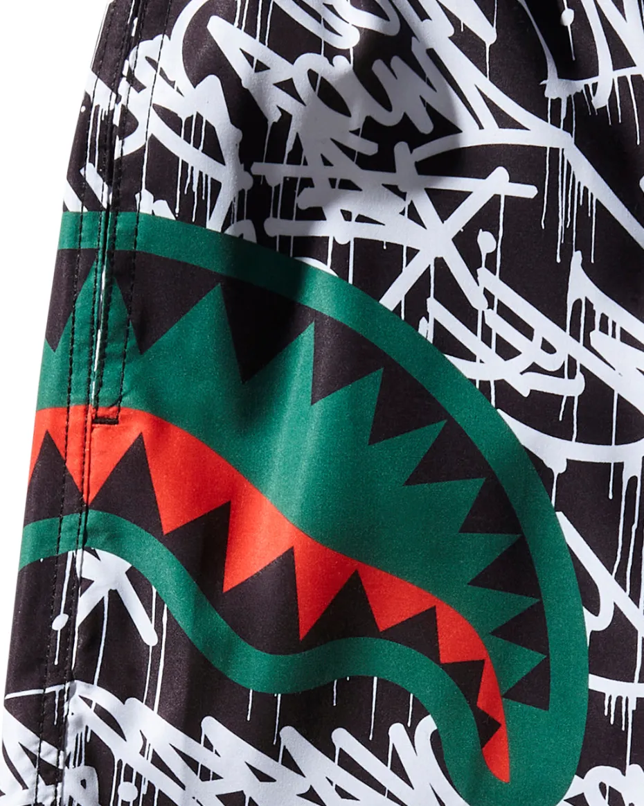 SCRIBBLE SHARK SHOTO SWIM TRUNKS