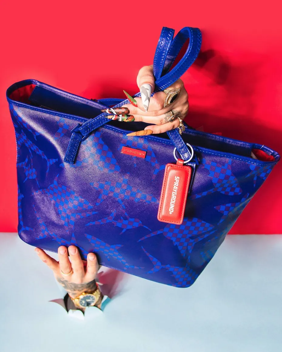SHARK CHECK (BLUE) TOTE