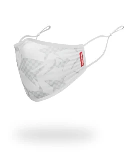 SHARK CHECK (WHITE) FACE MASK