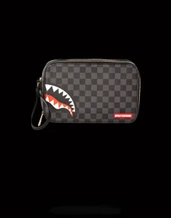 SHARKS IN PARIS (BLACK CHECKERED EDITION) TOILETRY AKA MONEY BAGS