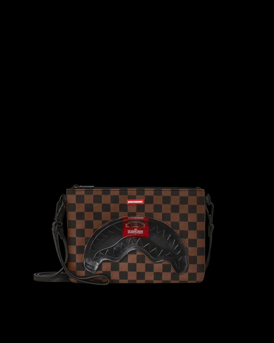 SHARKS IN PARIS CLEAR FOR TAKEOFF CROSSOVER CLUTCH WITH STRAP