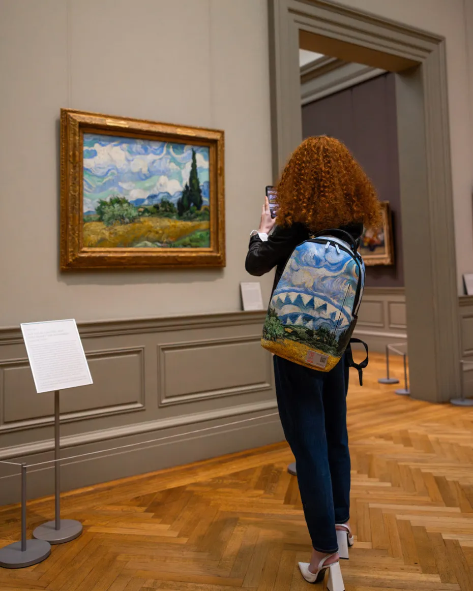 THE MET VAN GOGH WHEAT FIELD WITH CYPRESSES BACKPACK