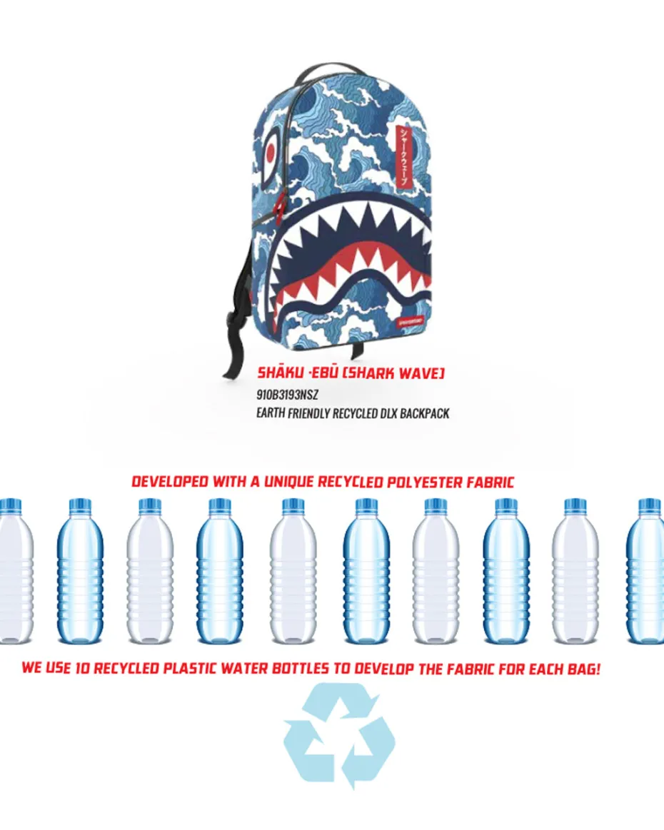 THE SHARK WAVE (made from 100% recycled plastic bottles from the ocean)